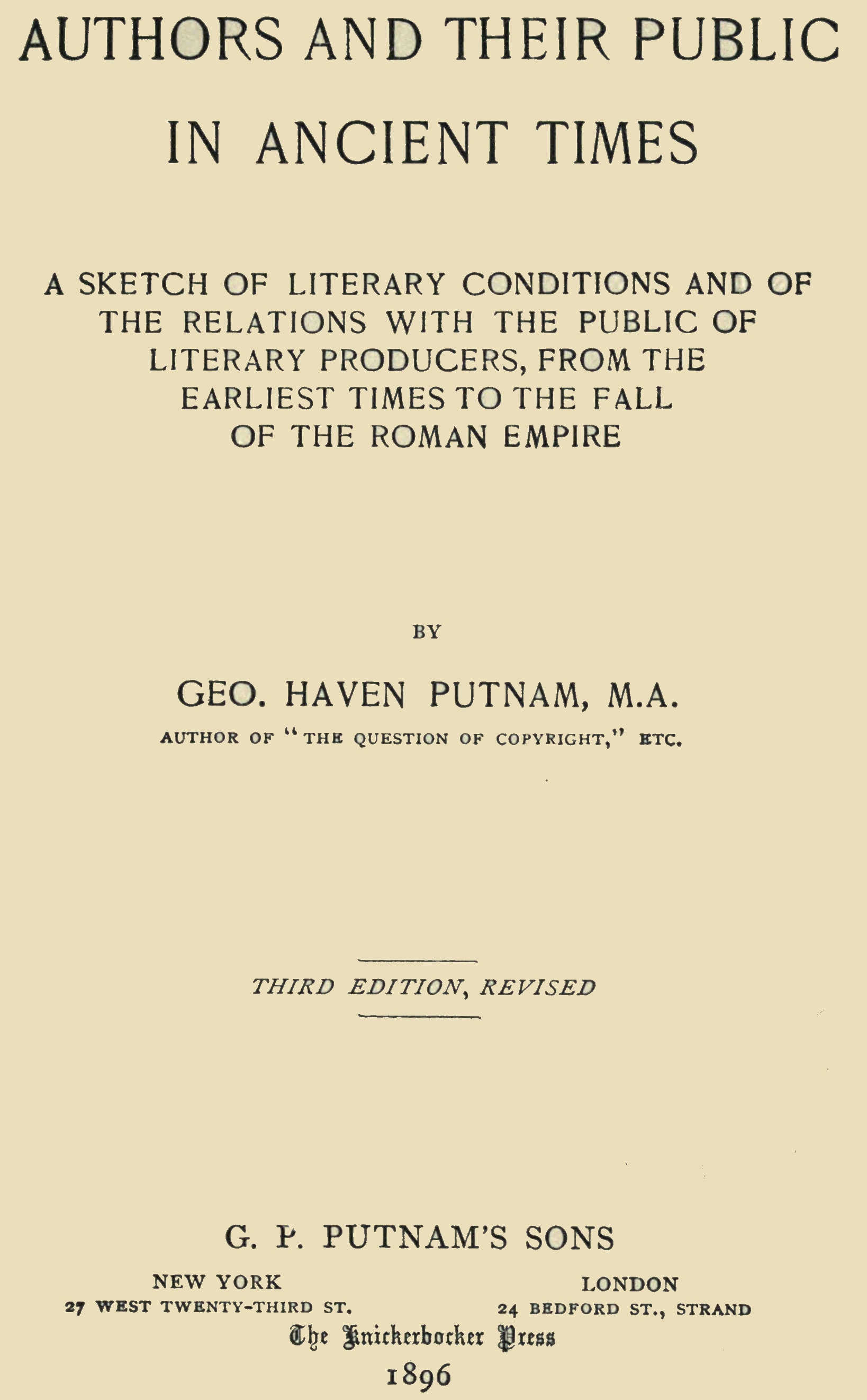 Authors and their public in ancient times
