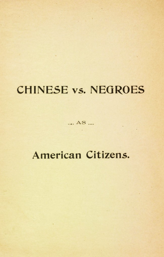 Chinese vs. Negroes as American Citizens  Mr. Scottron's Views on the Advantages of the Proposed Negro Colonization in South America