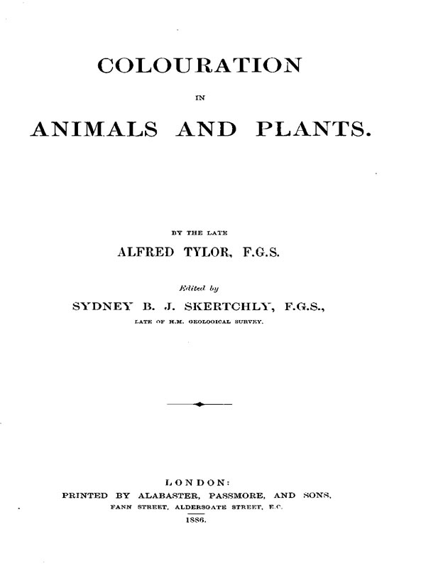 Colouration in Animals and Plants