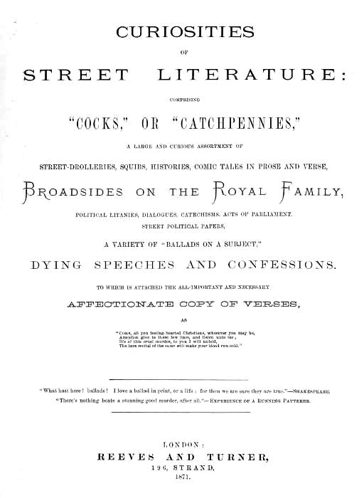 Curiosities of Street Literature