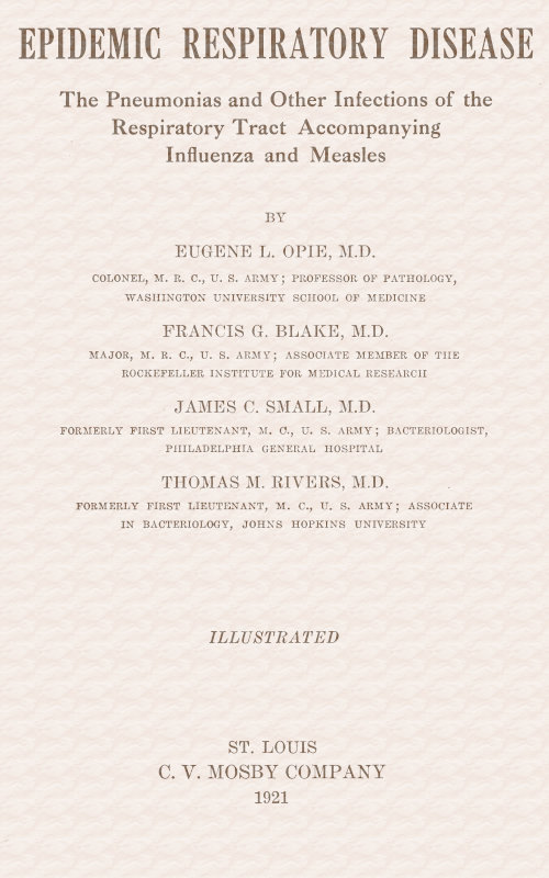 Epidemic Respiratory Disease  The pneumonias and other infections of the repiratory tract accompanying influenza and measles