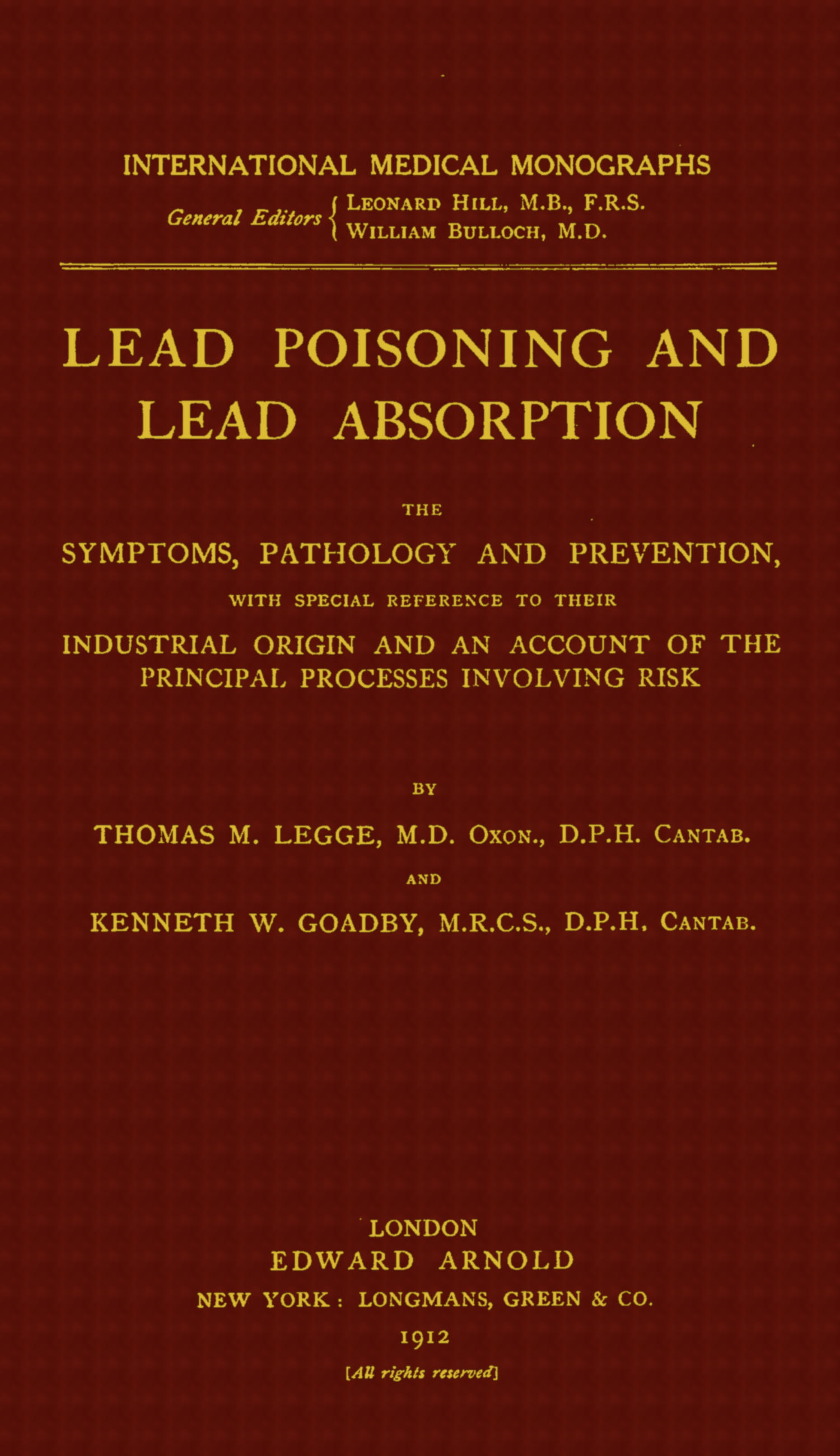 Lead poisoning and lead absorption