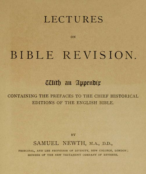 Lectures on Bible Revision
