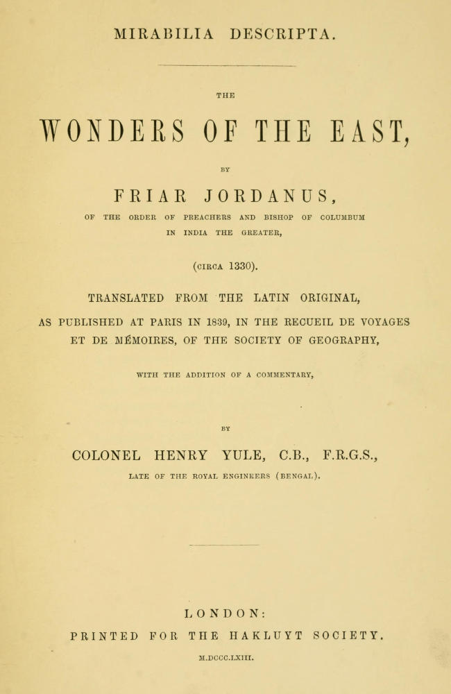 Mirabilia descripta: The wonders of the East
