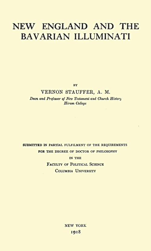 New England and the Bavarian Illuminati