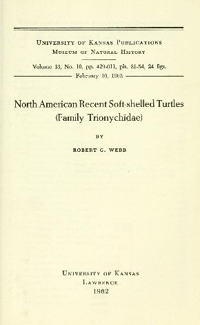 North American Recent Soft-Shelled Turtles (Family  Trionychidae)