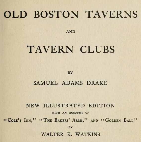 Old Boston Taverns and Tavern Clubs