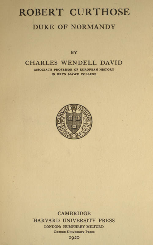 Robert Curthose, Duke of Normandy