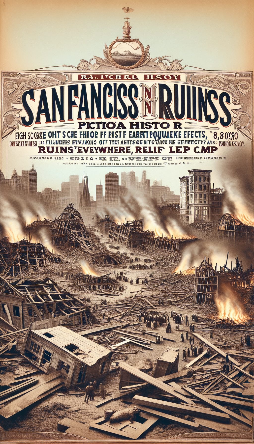 San Francisco in Ruins  A Pictorial History of Eight Score Photo-Views of the Earthquake Effects, Flames' Havoc, Ruins Everywhere, Relief Camps