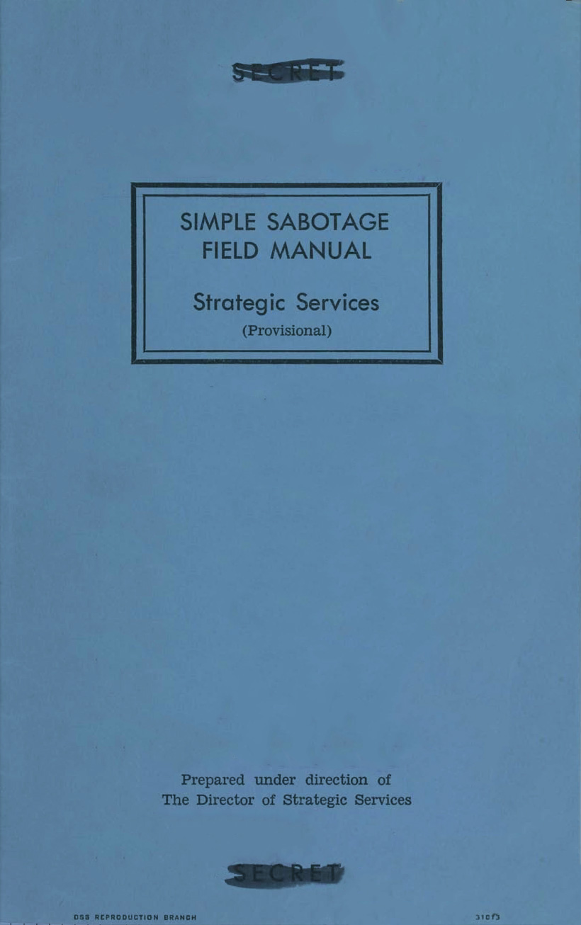 Simple Sabotage Field Manual