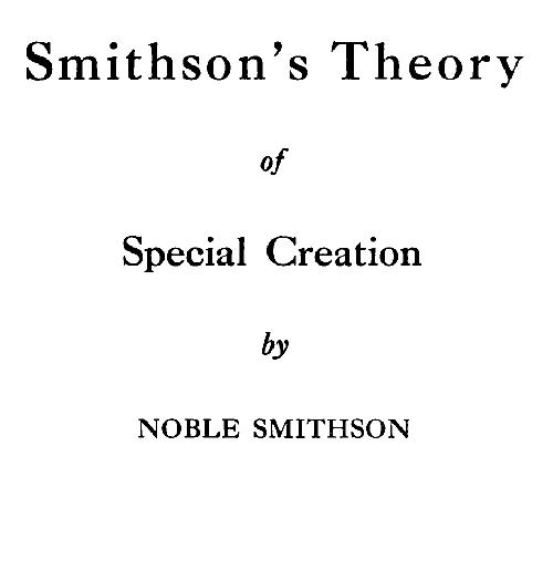 Smithson's Theory of Special Creation