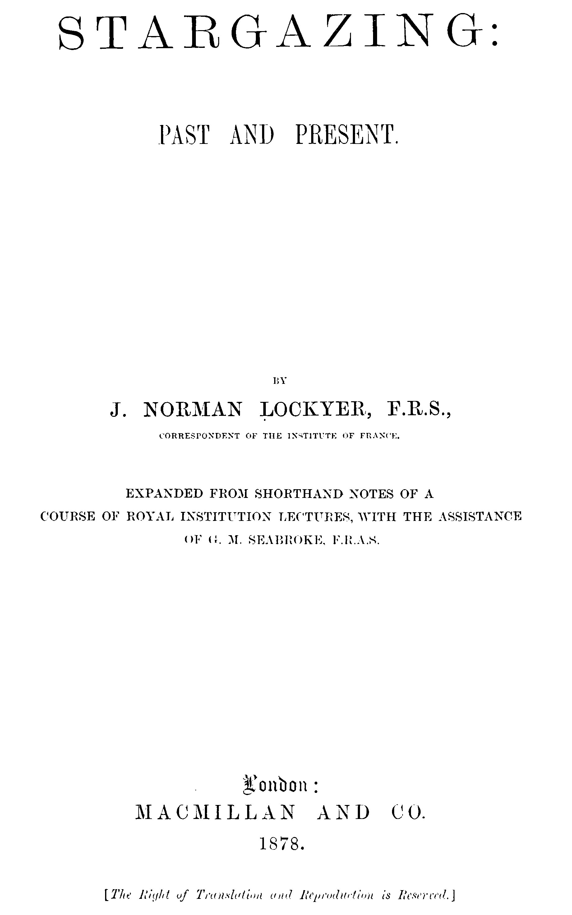 Stargazing: Past and Present