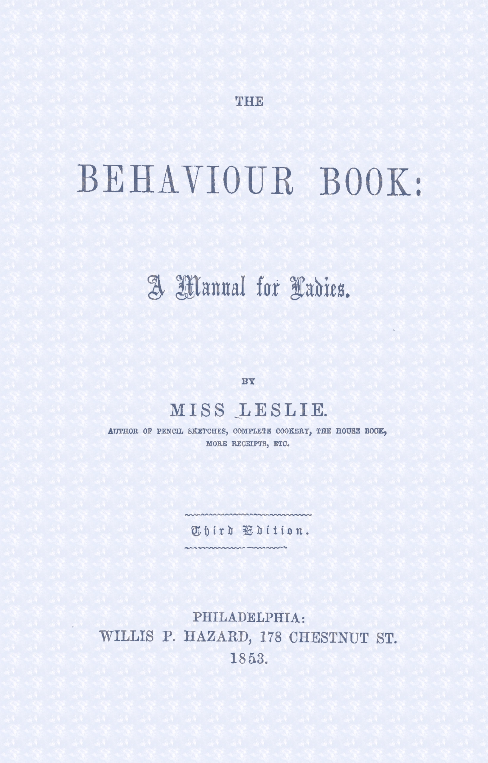 The behaviour book