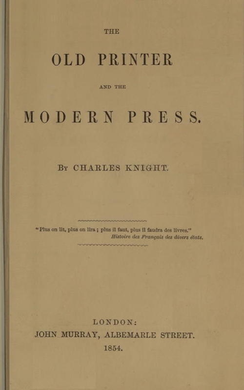 The Old Printer and the Modern Press