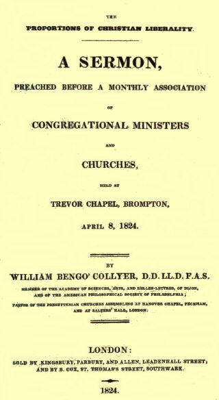 The Proportions of Christian Liberality  A sermon, preached before a Monthly Association of Congregational Ministers and Churches, held at Trevor Chapel, Brompton, April 8, 1824