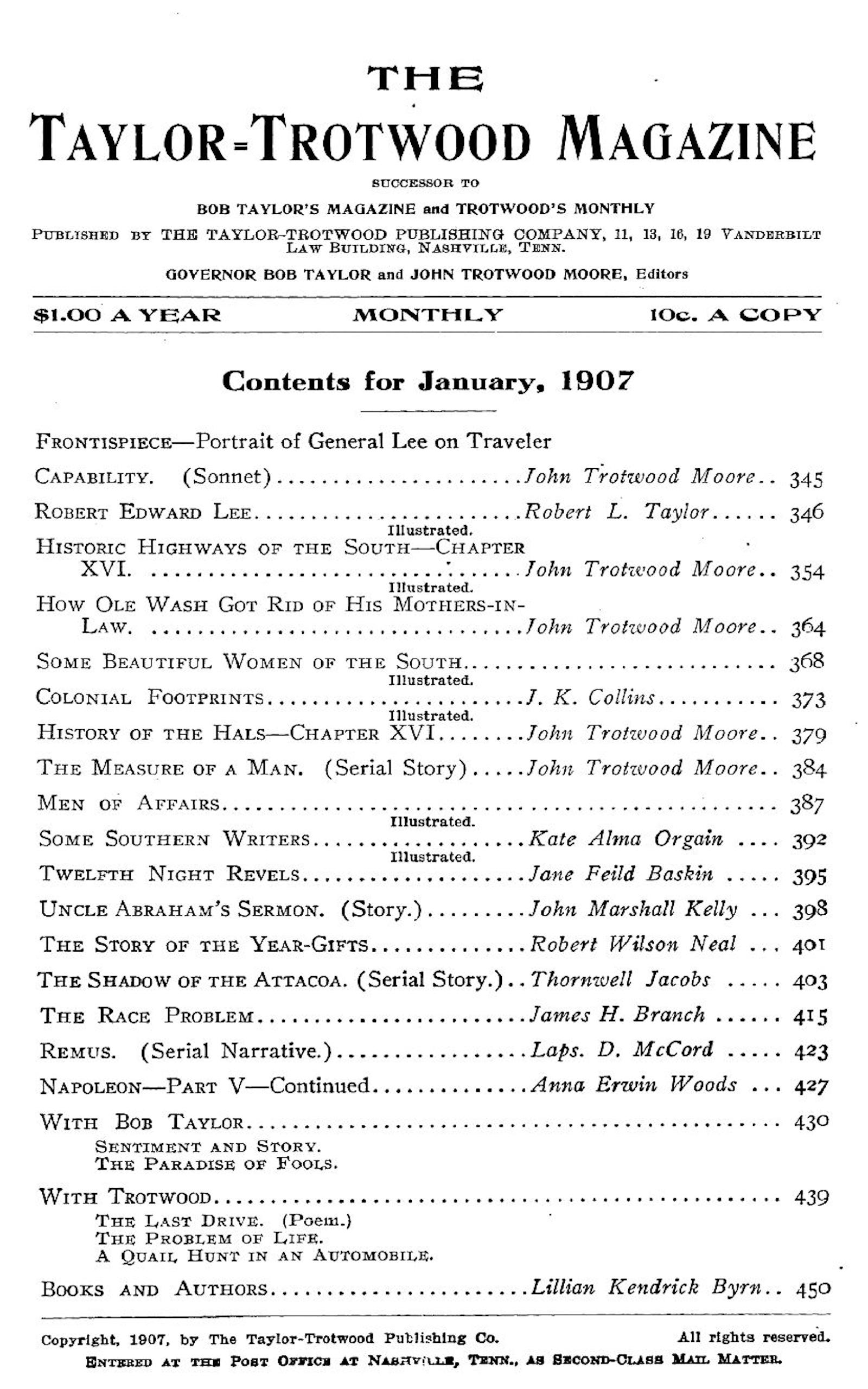 The Taylor-Trotwood Magazine, Vol. IV, No. 4, January 1907