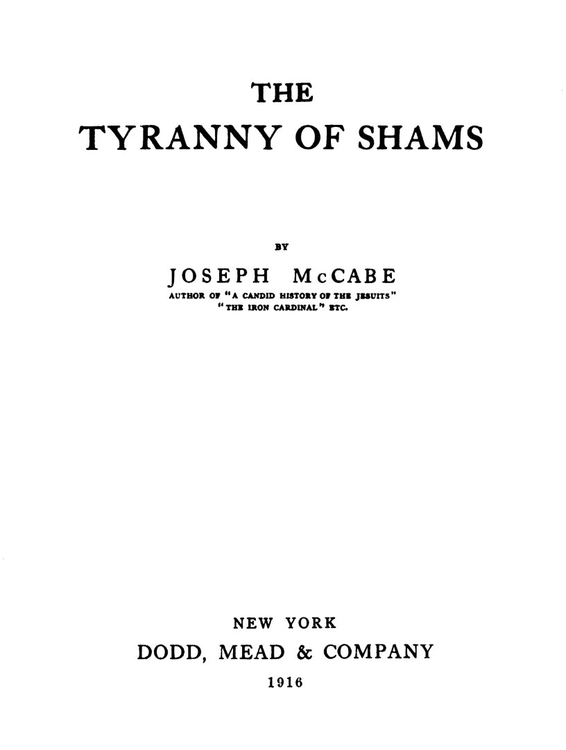 The Tyranny of Shams