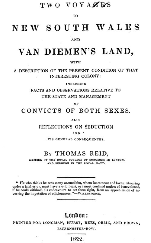 Two Voyages to New South Wales and Van Diemen's Land