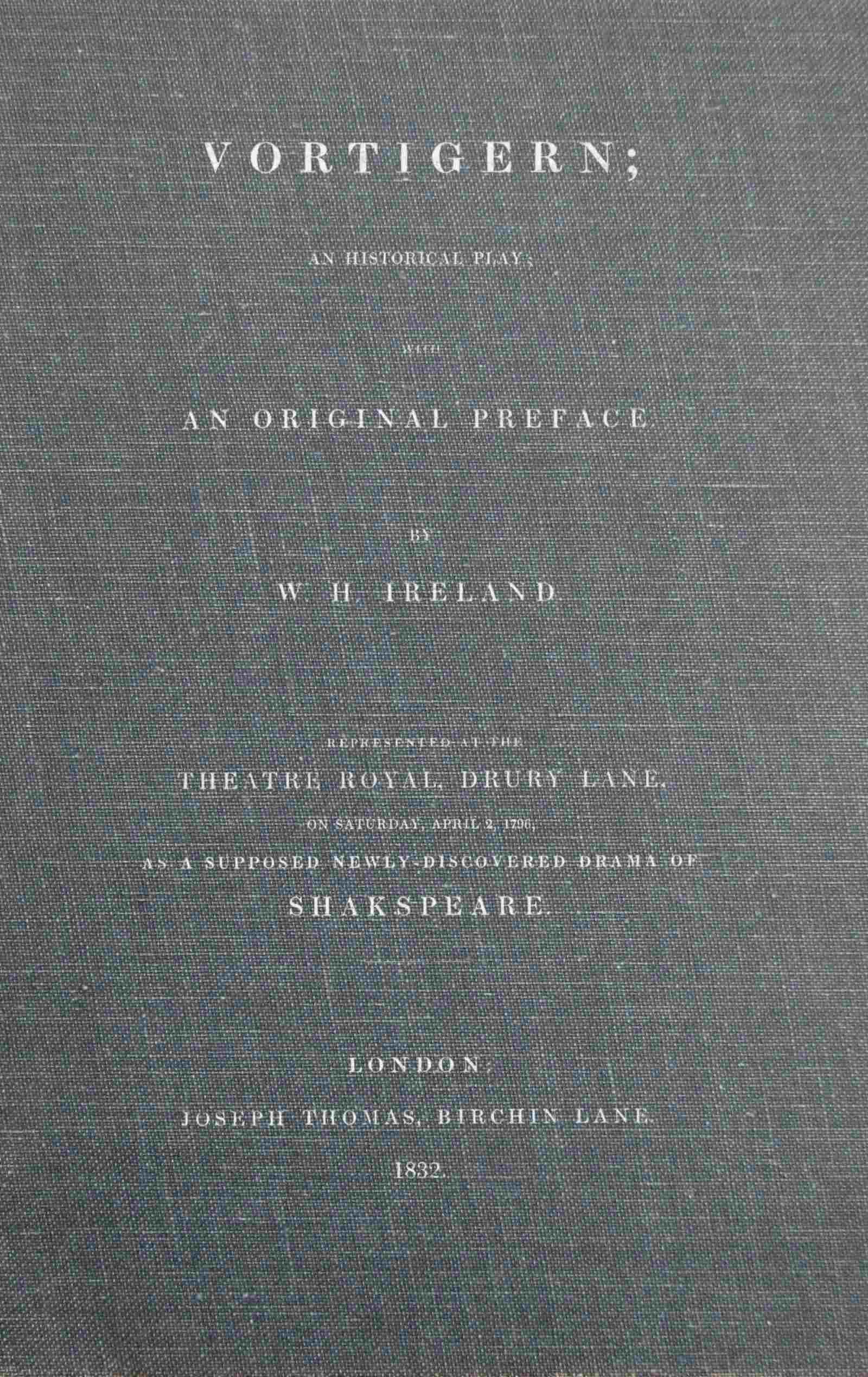 Vortigern; an historical play